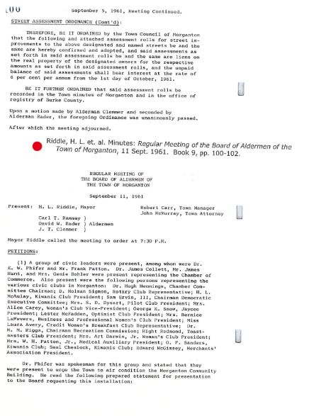 West Concord Mothers present transportation concerns to the Morganton Board of Aldermen. In response, the Board arranged private meetings with the School Board and a local taxi company to provide discounted transportation to students. If their requests were not met, the Mothers were prepared to escort their children to the segregated white schools closer to their neighborhood, rather than Mountain View Elementary over a mile from their neighborhood across town. This petition led to the "first wave" of desegregation in June 1963, where Morganton City Schools reassigned 30 Black students to formerly all-white schools closest to their homes.